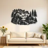 Fox beneath the Trees Metal Wall Art | Wildlife Silhouette Decor