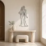 Classic Glamour Pose Metal Wall Art | Fashion Figure Wall Decor - lifestyle view 3