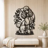 Poodle Elegant Pose Metal Wall Art | Pet Lover Silhouette Decor - lifestyle view 5