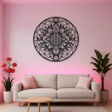 Sacred Geometry Flower Metal Wall Art | Botanical Metal Wall Decor