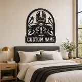 Personalized Football Player Rising Stars Metal Wall Art - lifestyle view 2