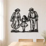 Grandparents Grandchild Metal Wall Art | Family Silhouette Decor - lifestyle view 4