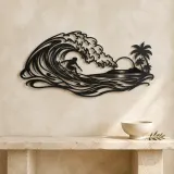 Surfer on the Curl Metal Wall Art | Coastal and Nautical Wall Decor - lifestyle view 3