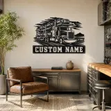 Personalized Car Carrier Semi Truck Metal Wall Art - lifestyle view 4