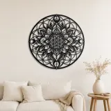 Art mural en métal Sacred Geometry Flower | Décoration murale botanique