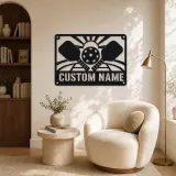 Personalized Pickleball Metal Wall Art with Sunrise Court - lifestyle view 5