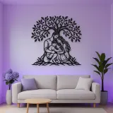 Family Tree Embrace Metal Wall Art | Family Silhouette Decor