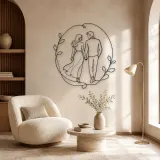 Holding Hands Walk Metal Wall Art | Romantic Couple Decor - lifestyle view 5