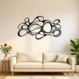 Organic Pebble Rhythm Metal Wall Art | Modern Abstract Metal Decor
