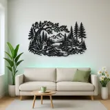 Fox beneath the Trees Metal Wall Art | Wildlife Silhouette Decor