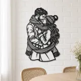 Winter Scarf Couple Metal Wall Art | Romantic Couple Decor - lifestyle view 4