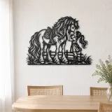 Pony and Child Metal Wall Art | Equestrian Wall Decor - lifestyle view 4