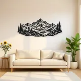 Wild Summit Trail Metal Wall Art | Nature Silhouette Decor
