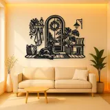 Dog by the Door Metal Wall Art | Pet Lover Silhouette Decor