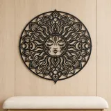 Mandala Sun Metal Wall Art | Spiritual Boho Metal Decor - lifestyle view 5