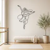 Décoration murale en métal Pose d'Attitude de Ballet | Décor mural Silhouette de Danse