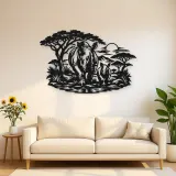 Rhino Savanna Metal Wall Art | Wildlife Silhouette Decor