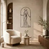 Elegant Arch Silhouette Metal Wall Art | Fashion Figure Wall Decor - lifestyle view 5