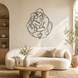 Cartel de metal personalizado de amantes que se sostienen la cara | Decoración de pareja romántica