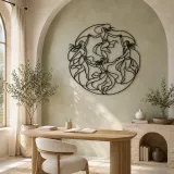 Tribal Dance Circle Metal Wall Art | Dance Silhouette Wall Decor - lifestyle view 4