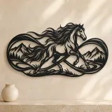 Infinite Horse Line Metal Wall Art | Equestrian Wall Decor - lifestyle view 3