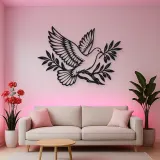 Dove Olive Branch Metal Wall Art | Wildlife Silhouette Decor