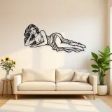 Reclining Side Line Metal Wall Art | Minimalist Woman Line Art