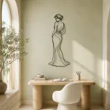Elegant Shoulder Glance Metal Wall Art | Fashion Figure Wall Decor - lifestyle view 4