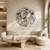 Tribal Dance Circle Metal Wall Art | Dance Silhouette Wall Decor - lifestyle view 3