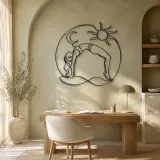 Wheel Pose Energy Metal Wall Art | Yoga and Meditation Wall Decor - lifestyle view 4