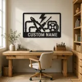 Personalized Electrician Tools Metal Wall Art - lifestyle view 4