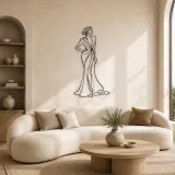 Décoration murale en métal "Profil de robe de soirée" | Décor mural figure de mode