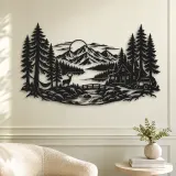 Endless Evergreen Horizon Metal Wall Art | Nature Silhouette Decor - lifestyle view 2