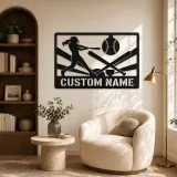 Personalized Softball Player Metal Wall Art with Crossed Bats - lifestyle view 5
