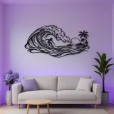 Surfer on the Curl Metal Wall Art | Coastal and Nautical Wall Decor