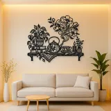 Teapot Floral Steam Metal Wall Art | Botanical Metal Wall Decor