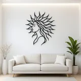 Sunray Hair Muse Metal Wall Art | Minimalist Woman Line Art