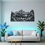 Train through Mountains Metal Wall Art | Travel and City Wall Decor