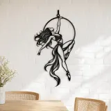 Aerial Hoop Muse Metal Wall Art | Movement Silhouette Decor - lifestyle view 4