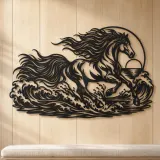Horse Ocean Gallop Metal Wall Art | Equestrian Wall Decor - lifestyle view 5