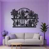 Kitchen Herb Shelf Metal Wall Art | Cozy Home Metal Decor