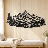 Jagged Adventure Range Metal Wall Art | Nature Silhouette Decor - lifestyle view 5