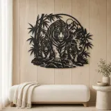 Tiger Bamboo Flow Metal Wall Art | Wildlife Silhouette Decor - lifestyle view 5