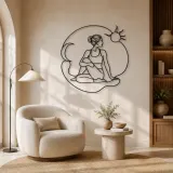 Twisted Chair Flow Metal Wall Art | Yoga and Meditation Wall Decor - lifestyle view 5