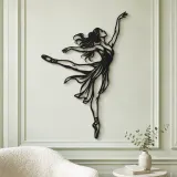 Graceful Arabesque Metal Wall Art | Movement Silhouette Decor - lifestyle view 2