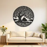 Tree with Bench Couple Metal Wall Art | Romantic Couple Decor