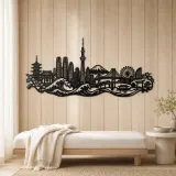 Tokyo Skyline Wave Metal Wall Art | Travel and City Wall Decor - lifestyle view 5