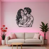 Cheek Kiss Metal Wall Art | Romantic Couple Decor