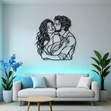 Cheek Kiss Metal Wall Art | Romantic Couple Decor