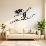 Gymnastics Split Leap Metal Wall Art | Movement Silhouette Decor